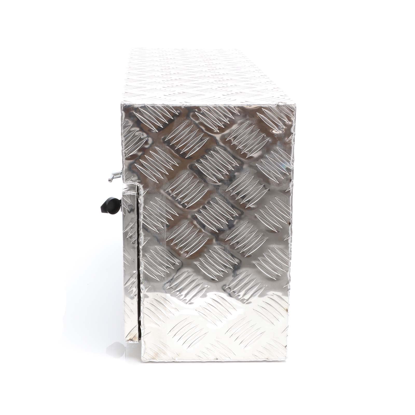 XPOtool Alu Unterbaubox links 75x25x40 cm / 6 kg bis 60 L / 40 kg vollgeschweißt robust für Pkw, Anhänger, Lkw Nutzfahrzeuge, robuste Staubox und Werkzeugkiste - Unterflurbox Deichselbox Staukasten
