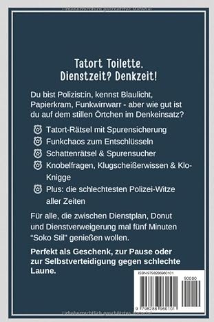 Klo-Rätsel für Polizisten: Tatort Toilette – Blaulicht Blödsinn & Ermittlungsirrsinn auf über 100 Seiten (Klo-Rätselbücher)