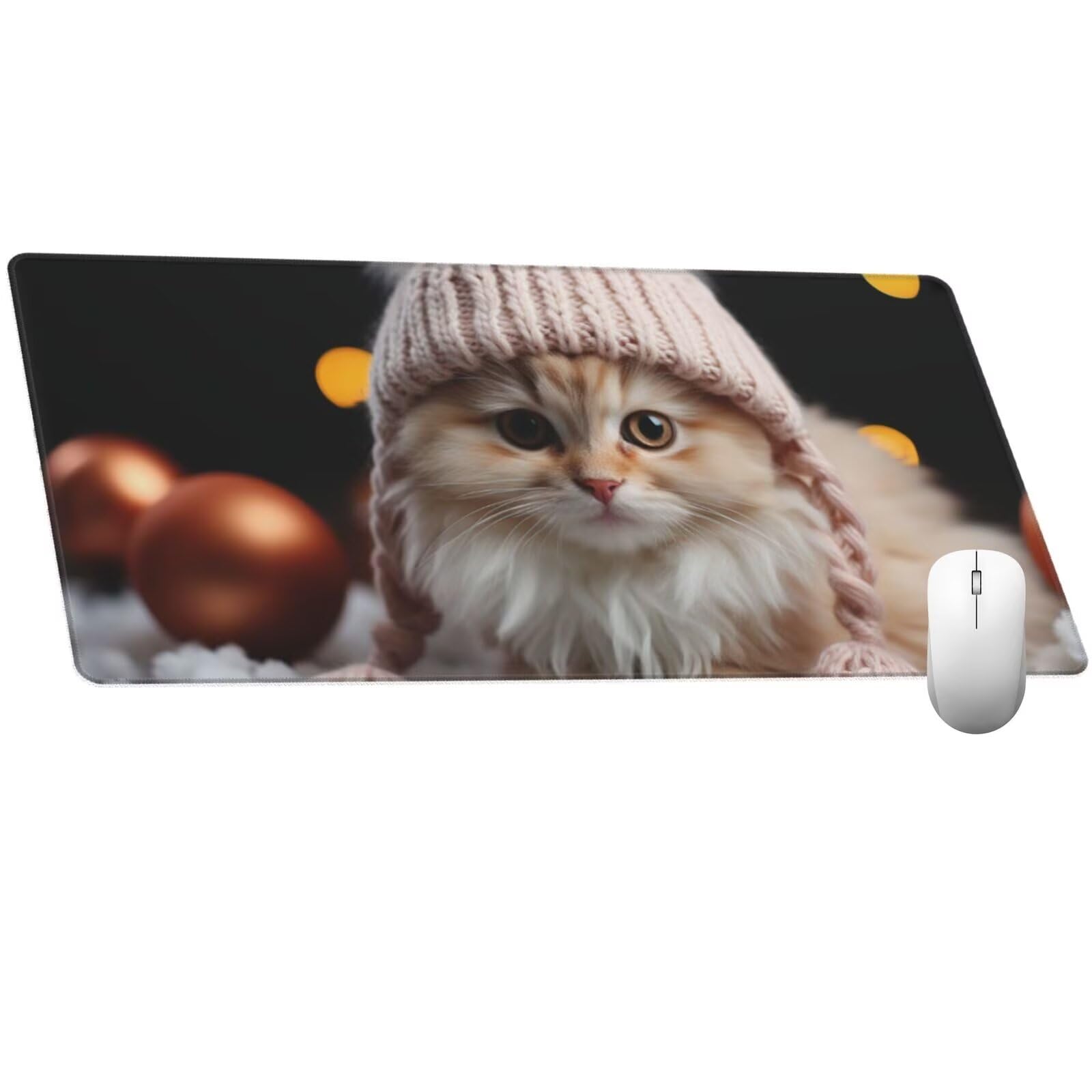 Alfombrilla Ratón Gato Alfombrilla Ratón XXL 1600 x 800 mm, Lindo Mouse Pad Gaming con Bordes Cosidos, Impermeable Mousepad XXL Base de Goma Antideslizante, Mouse Pad para Oficina Accesorios Q1030
