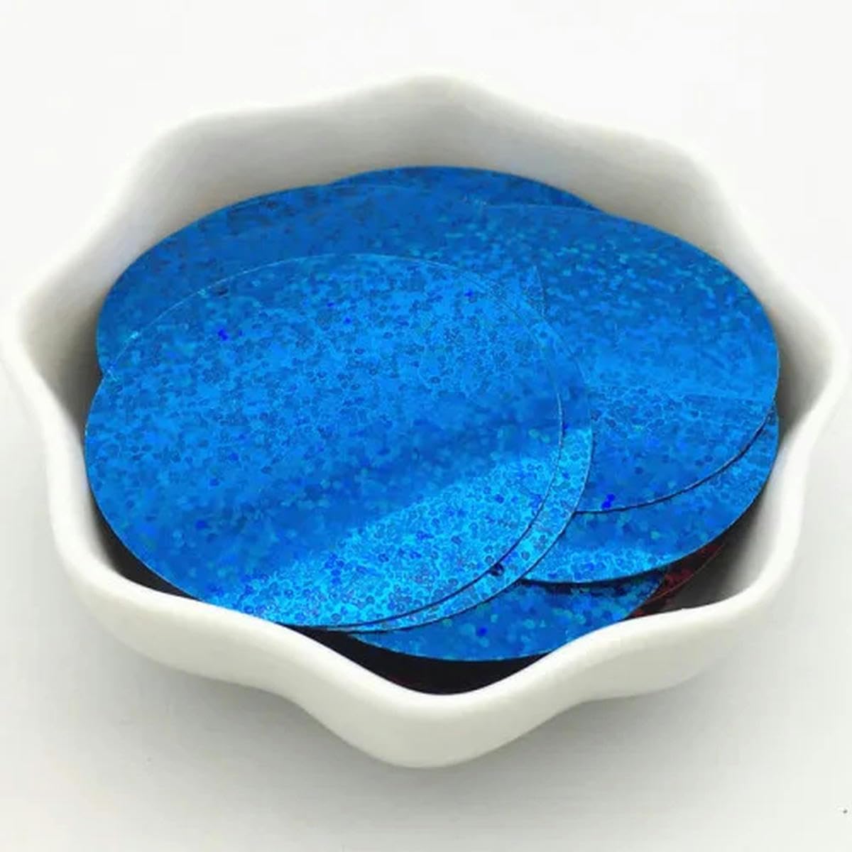Cekiny do szycia rzemieślniczego, s 40mm Duże okrągłe cekiny PVC Płaskie luźne cekiny DIY Craft Szycie Craft Akcesoria do odzieży damskiej 30g(Lake blue)