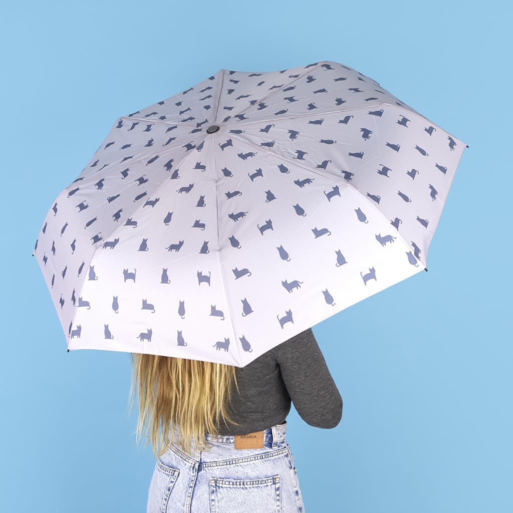 Balvi Ombrello Meowmbrella Colore Grigio Disegno con gatti ovunque Nylon