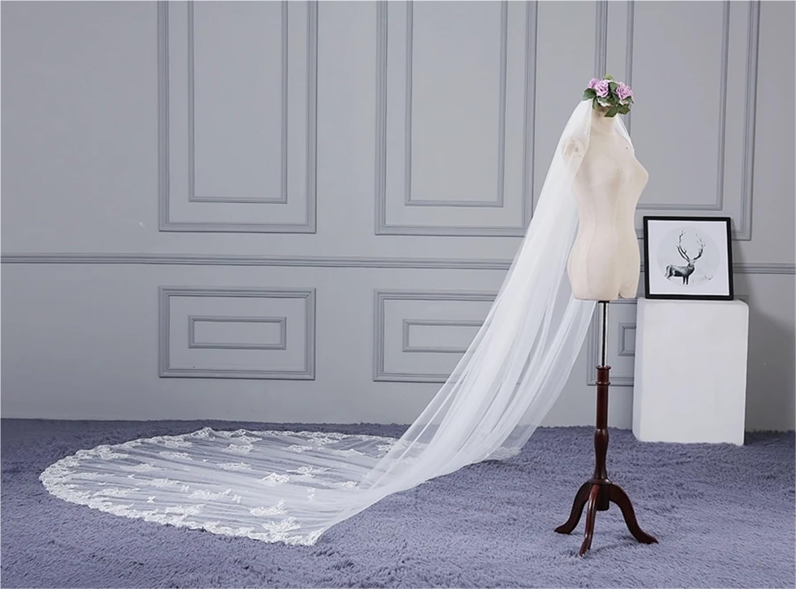 Generisch 3 Meter Kathedrale Brautschleier Brautschleier for Frauen Hochzeitszubehör Vestido de Noiva Brautschleier Noiva