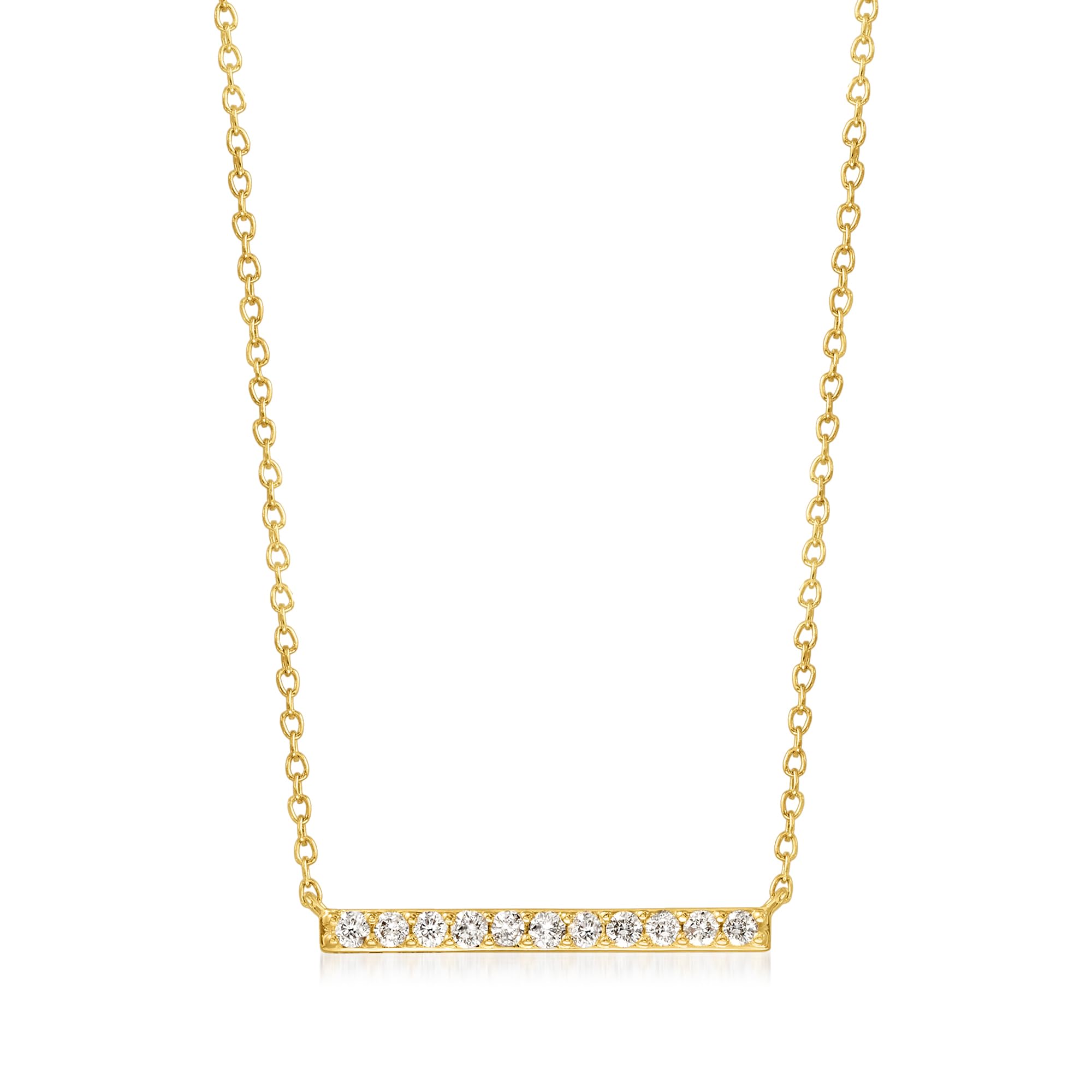 0.25 ct. t.w. Diamond Bar Necklace in 18kt Gold Over Sterling. 16 inches