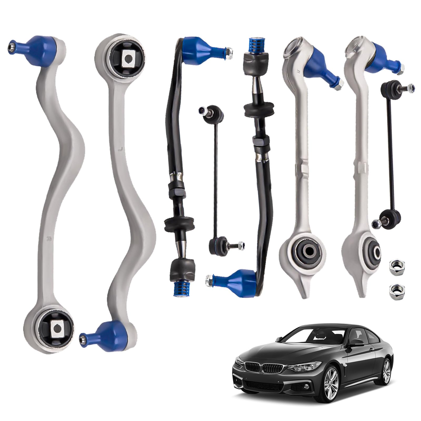 maXpeedingrods Jeu de bras de suspension pour essieu avant pour BMW Série 5 E39 Touring 8 pièces Touring 520D