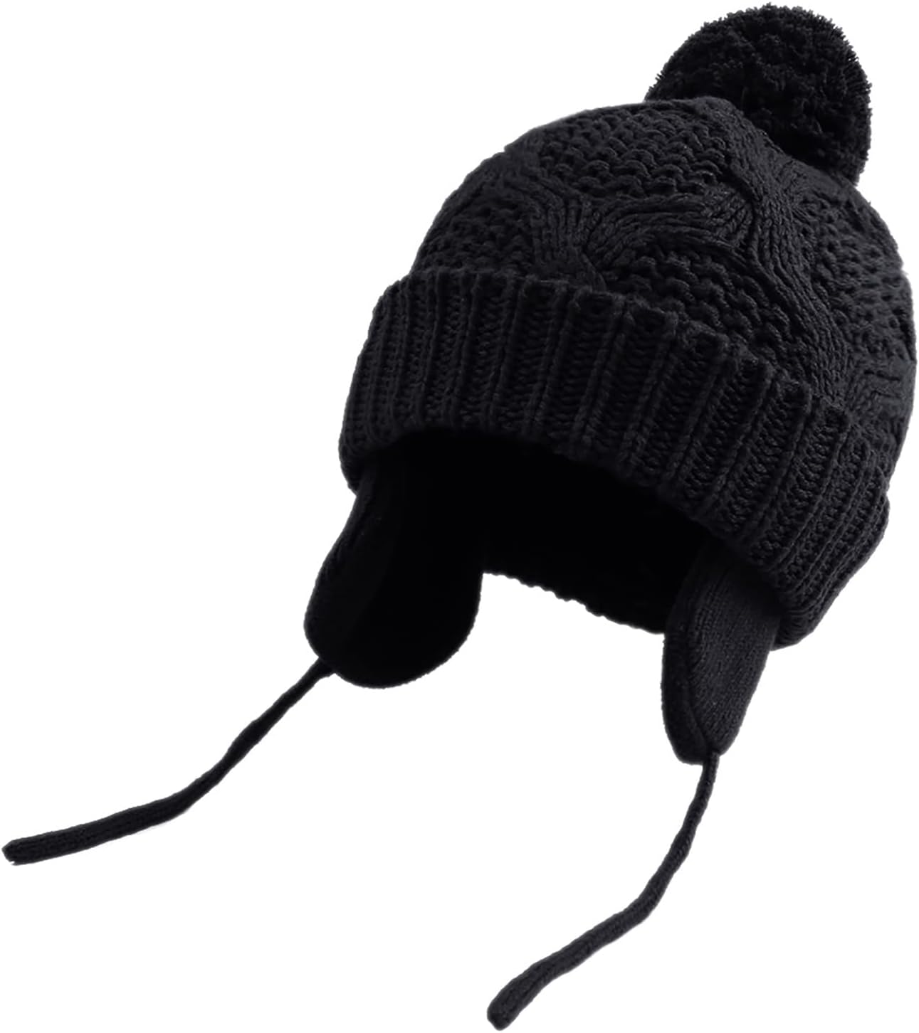 Baby Boys Winter Hat Infant Girls Hats with Pompom Toddler Knitted Earflaps Beanie Warm Fleece Kids Beanies - Image 2