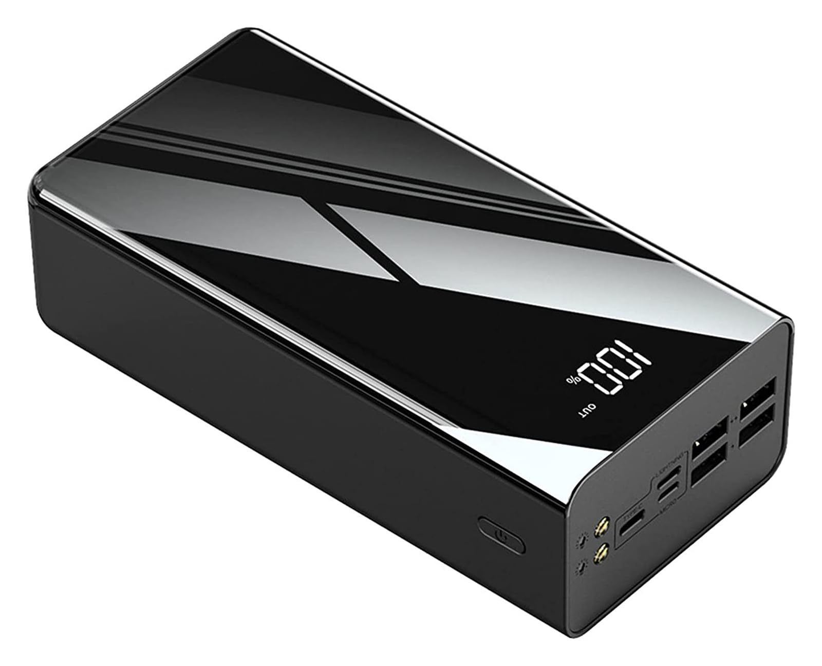 Cargador Portátil 40000-100000Mah Paquete De Batería De Alta Capacidad Power Bank Con Pantalla Puede Cargar 4 Dispositivos Carga Rápida Para Teléfonos Inteligentes, Tabletas, Consolas De Juegos(Black,