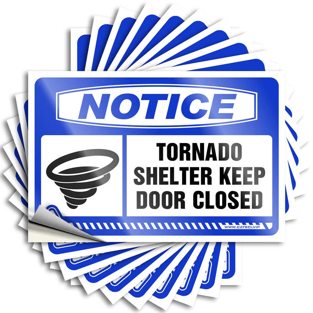 Bumper Basement Decor Summer Tiny Cover Notice Tornado Shelter Keep Door Closed - Scratch Resistant Stickers(6X9CM)
