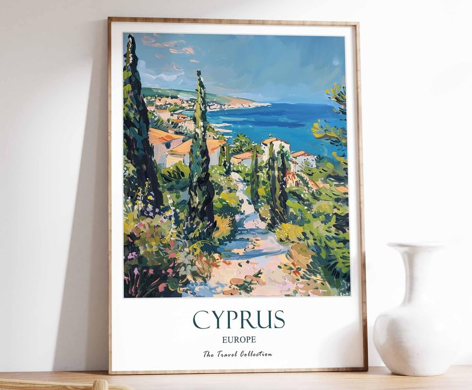 5 Cyprus Print Cyprus Travel Poster Europe Travel Print Europe Decor Europe Gift Art Cyprus Art A3 Poster on Canvas - Wall Art Home Decor Movie Poster Canvas Film Cinema Retro Vintage Cult Classic No