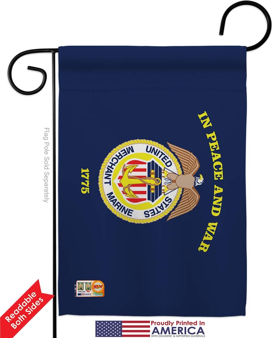 Marine Corps Merchant Garden Flag Armed Forces USMC Semper Fi United State American Military Veteran Retire Official Small Decorative Gift Yard House Banner Double-Sided Made In USA 13 X 18.5