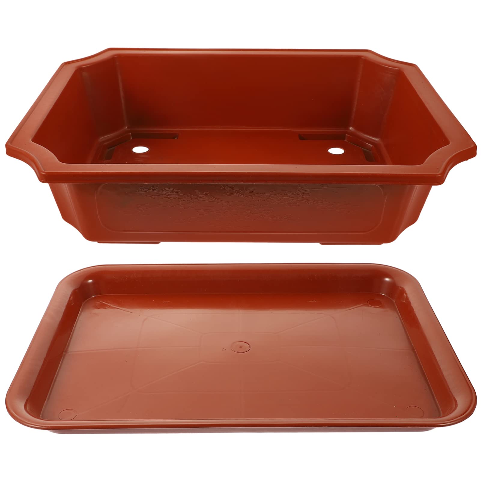 Trwała plastikowa owalna donica z otworami drenażowymi 44,5 x 30 x 17 cm – idealna do bonsai ogrodnictwa wewnątrz i na zewnątrz, wszechstronna doniczka do uprawy w domu i ogrodzie