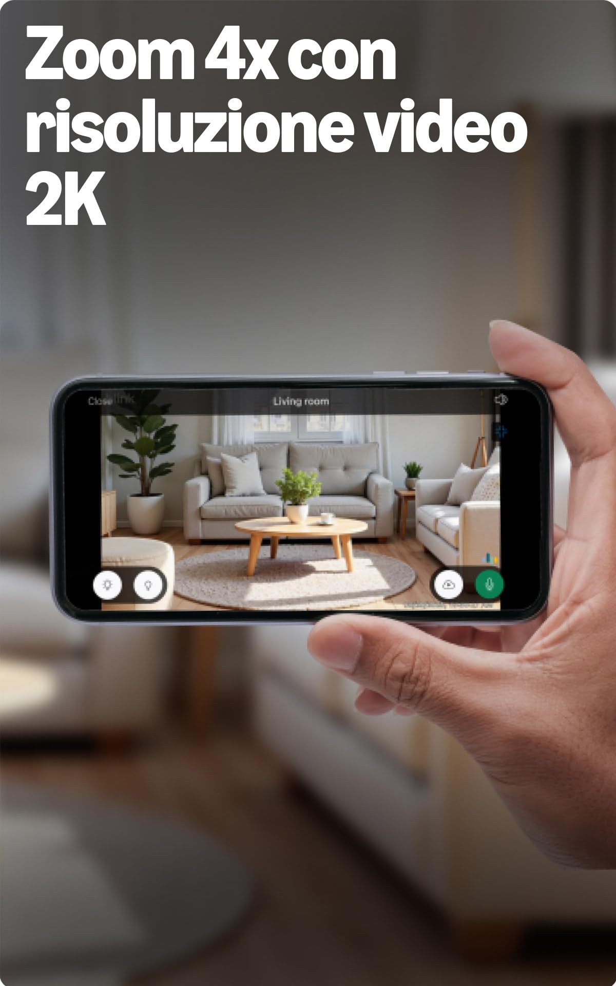 Videocamera Mini 2K+ Blink (ultimo modello) | Videocamera di sicurezza domestica con alimentatore plug-in, risoluzione video 2K, zoom 4x, visione notturna a colori | 2 videocamere – Bianche