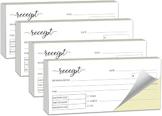 Herzii Prints Receipt Book - 2.75x6 Pocket Size 2-Part Carbonless, Receipt Book for Small Business, Sales Order Book, Receipt Booklet. 2-Part Carbonless
