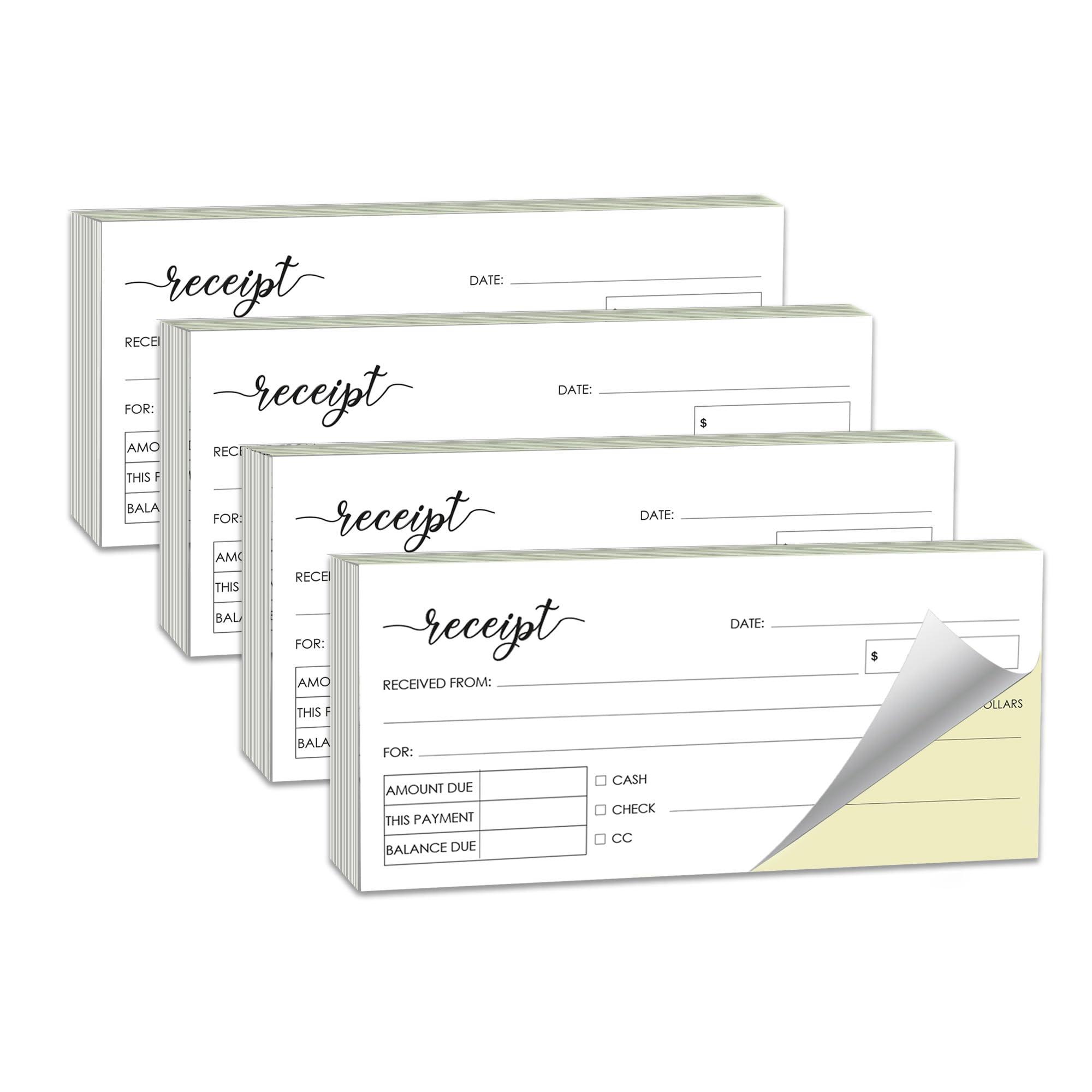 Herzii Prints Receipt Book - 2.75x6 Pocket Size 2-Part Carbonless, Receipt Book for Small Business, Sales Order Book, Receipt Booklet. 2-Part