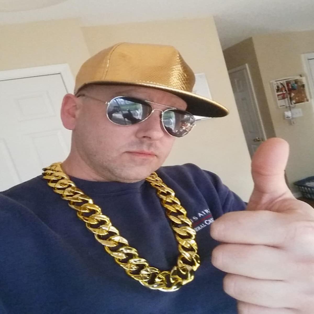 2Pack Big Chunky Plastic Hip Hop Chain for Men, Fake Gold Silver Turnover Chain 90s Necklace Costume Accessory - Image 6