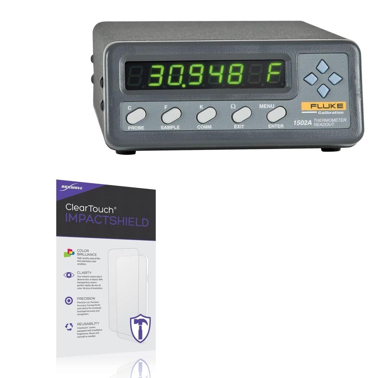 BoxWave Screen Protector Compatible With Fluke Calibration 1502A - ClearTouch ImpactShield (2-Pack), Impenetrable Screen Protector Flexible Film