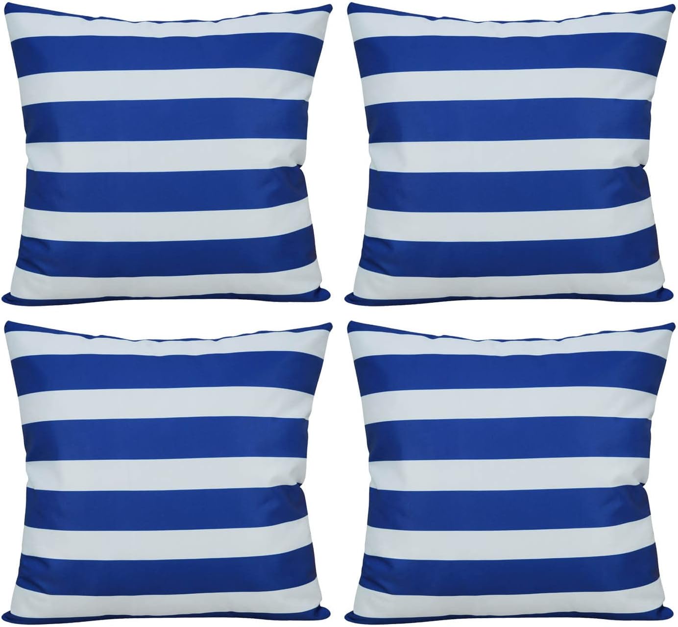 cygnus 18x18 Inch Royal Blue and White Stripe Throw Pillow
