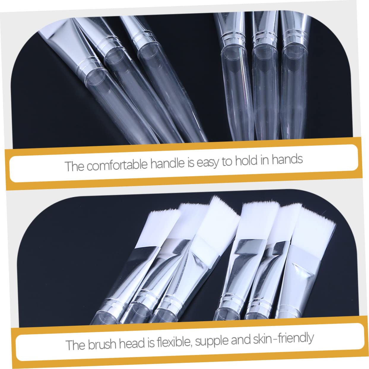 OATIPHO 24pcs Transparent Handle Facial Mask Brush Multi Use Mask Applying Tool Easy to Clean Durable Material for Home Travel Use