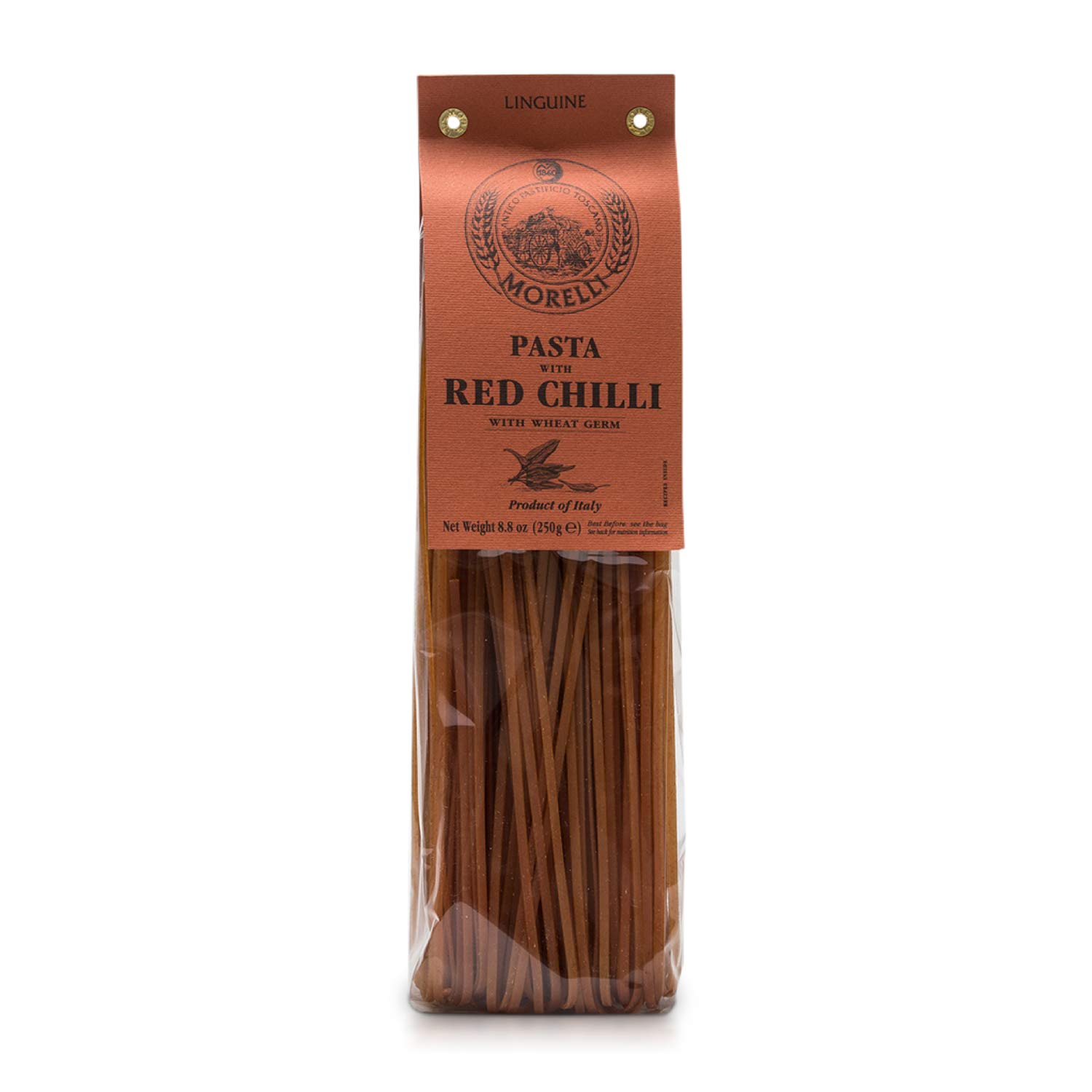 Morelli Linguine with Red Chilli, Peperoncino Rosso with Wheat Germ, 250g