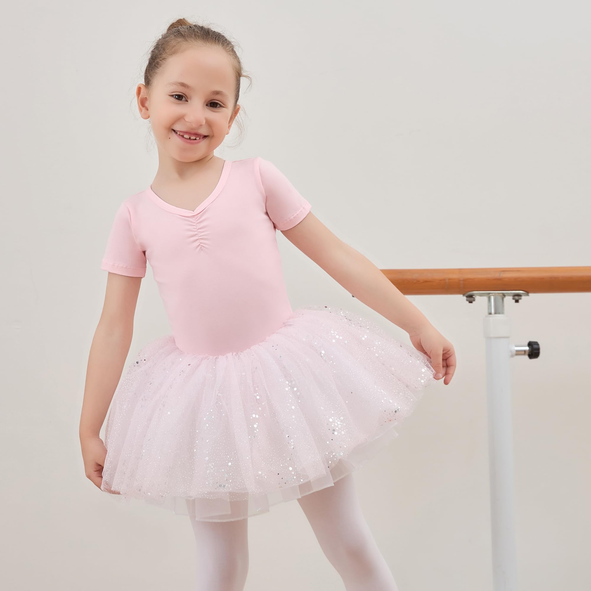 Ballettkleid für Mädchen Tanz -Outfit Gymnastik Lotard Kostüm Tanzkleidung mit Rock