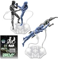 2-Pack Clear Adjustable Dual-Arm Action Figure Stand for HG RG SD SHF Gundam 1/144 & SH Figuarts Effects - Connectable Display Bases
