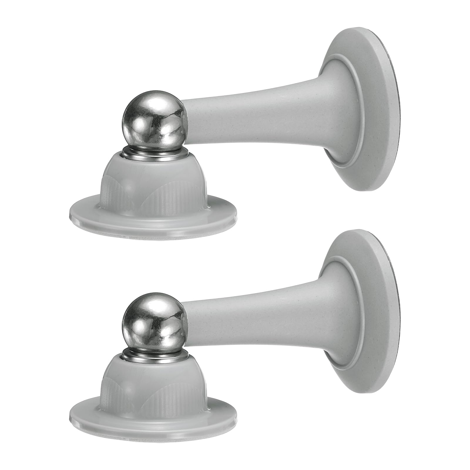 sourcing map 2Pcs 3.7" Magnetic Door Stoppers, Magnetic Doorstops for Wall and Floor Mounting, No Drilling Door Holder with Adhesive for RV Baggage Doors, Home, Office, Gray