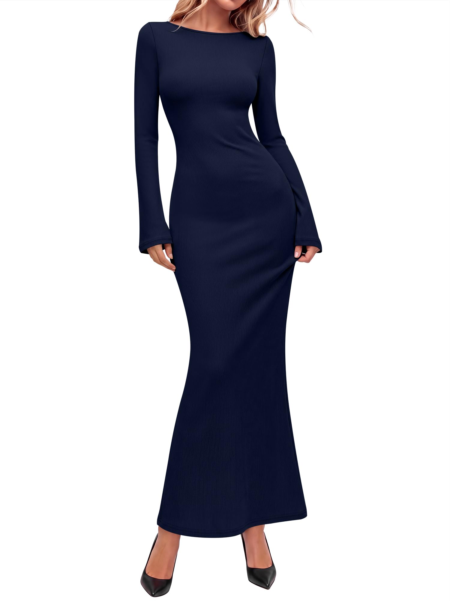 ANRABESS Long Sleeve Maxi Dress