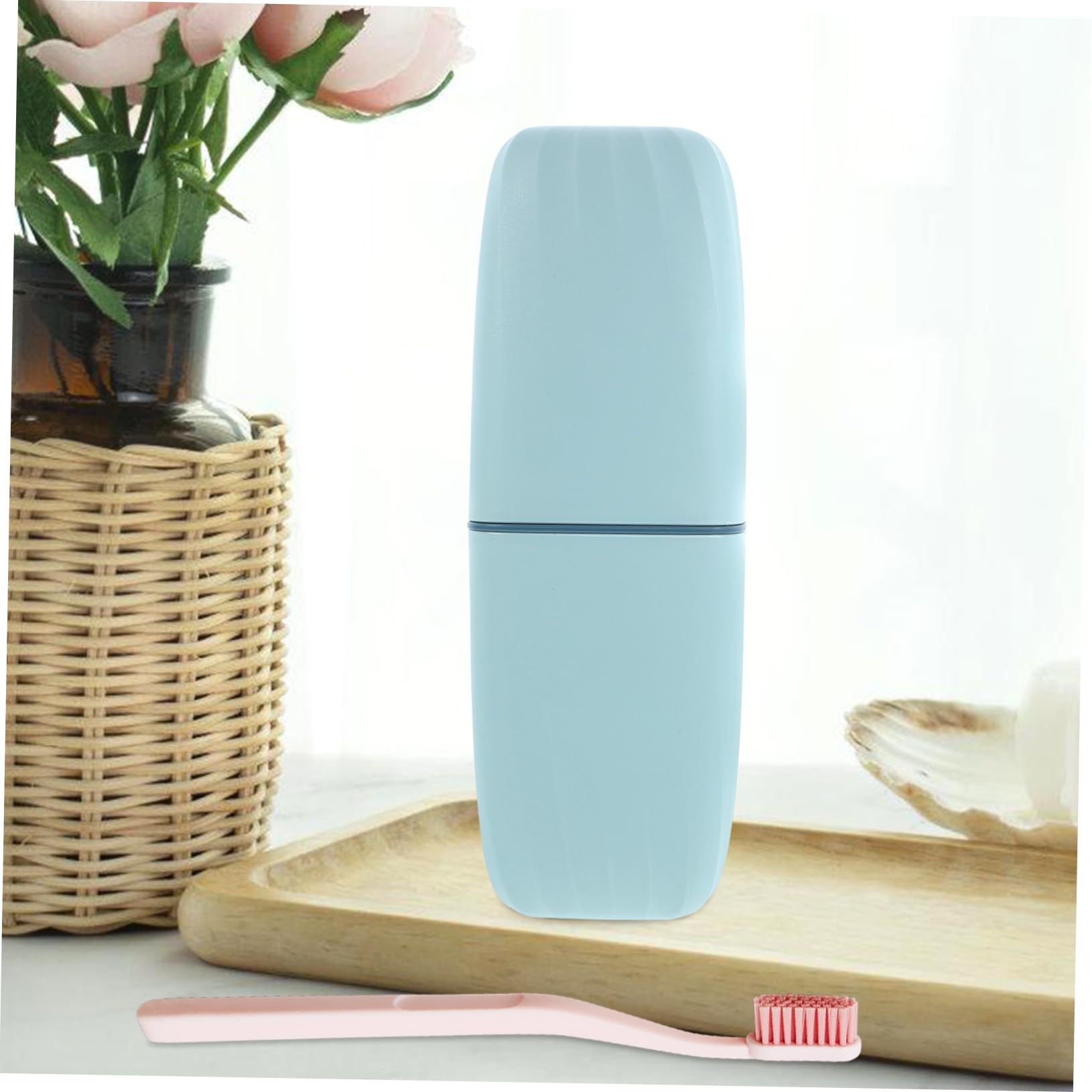 Healvian 5piezas Organizador De Cepillos De Dientes Portátil Taza De Enjuague Estuche De Viaje para Cepillo y Pasta Accesorios De Viaje Kit Bucal Compacto y Duradero
