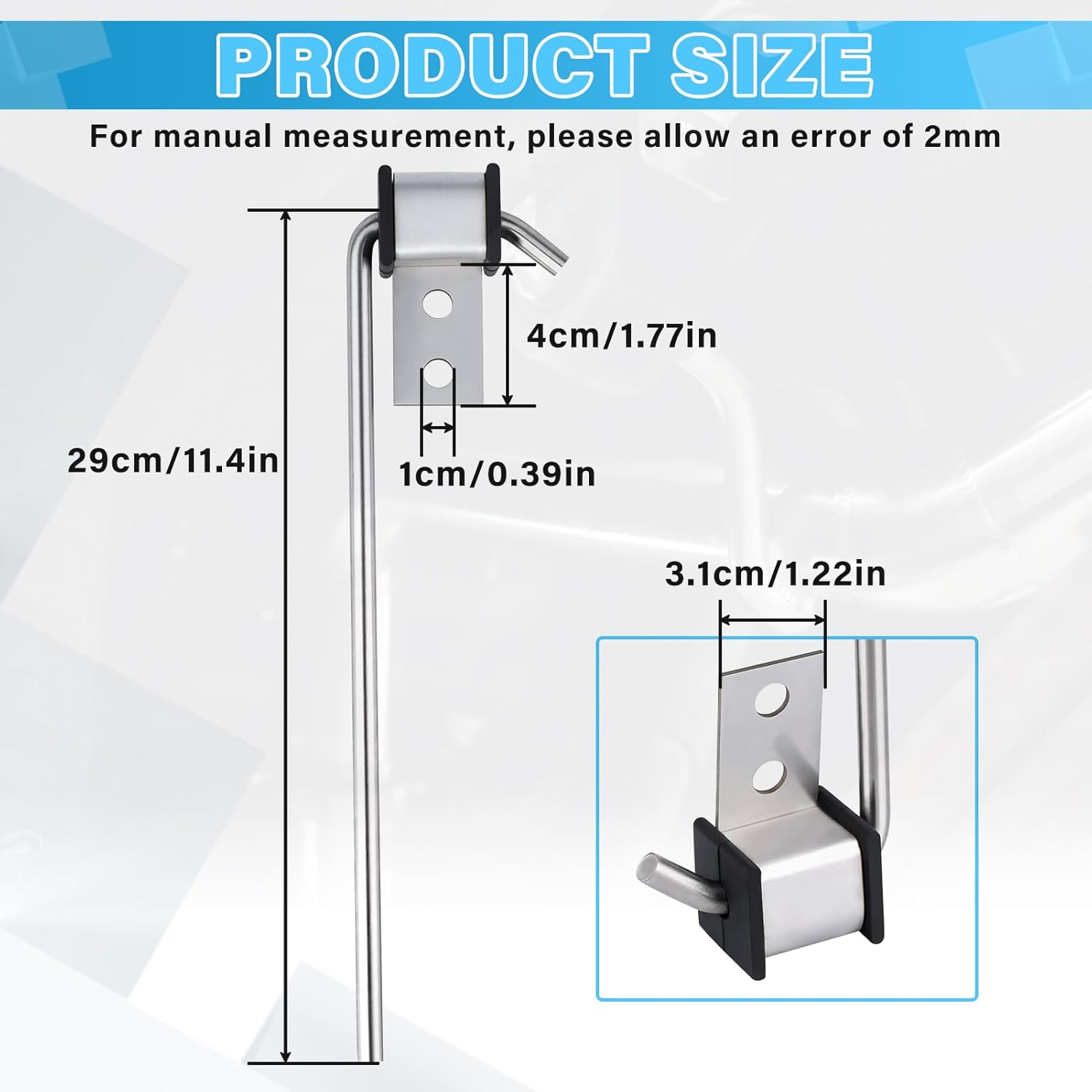 Universal Stainless Steel Exhaust Hanger Heavy-duty Exhaust Hanger Rod Exhaust Pipe Hanger Bracket Weld On - 3/8" Rod 11" Long(4 PCS)