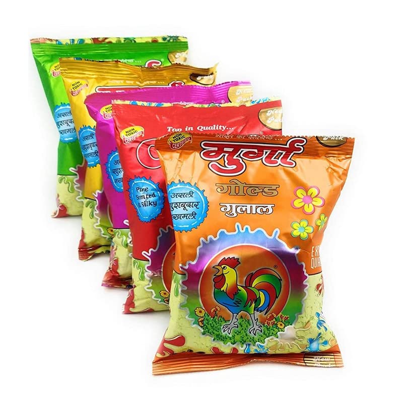 Image of Eitheo Natural Herbal Gulal | Organic Coloured Powder | Non-Toxic Skin-Friendly Holi Gulal | Holi Celebration Colour Holi Gulal Pack (Muliti) Organic Gulal Powder Soft Smooth on Skin Pack 05