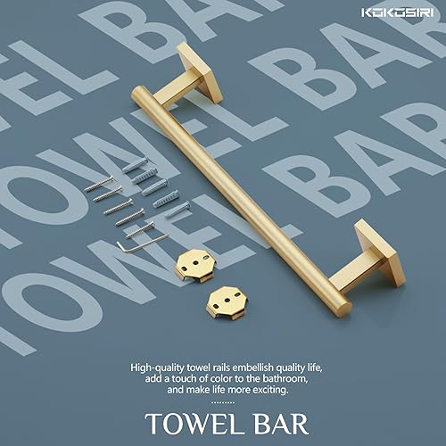 Miniatura 8 de KOKOSIRI Toallero de mano, toallero de baño para baño, cocina, toallero, anillo, 12 pulgadas, oro cepillado, acero inoxidable B4005BG-L12