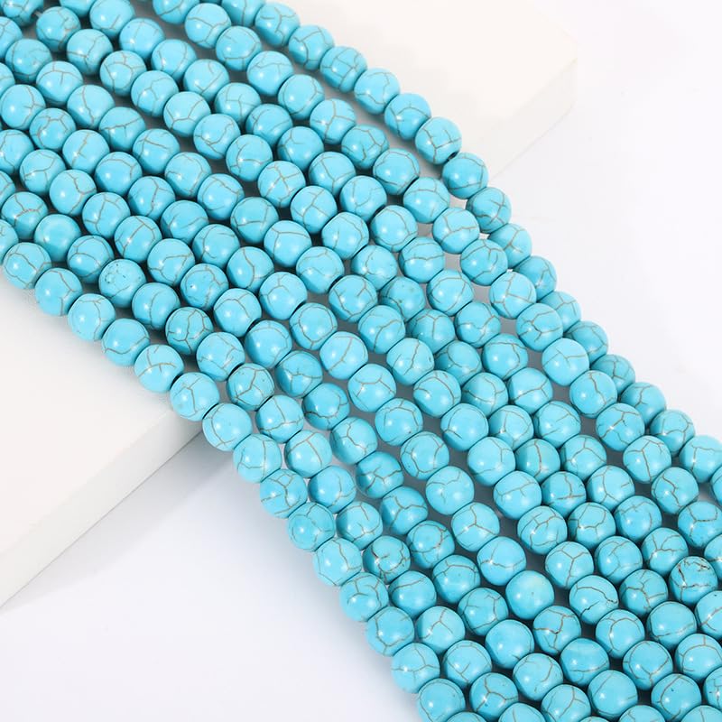 Asingeloo 63 PCS 6mm Howlite Turquoise Round Loose Beads - 15 Inch Strand For Jewelry Making - View #11