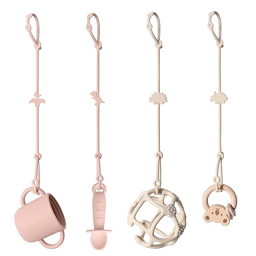Correas de juguete para bebé, correas de seguridad de juguete de silicona para silla alta, correas de juguete para cochecitos, silla alta, cunas,
