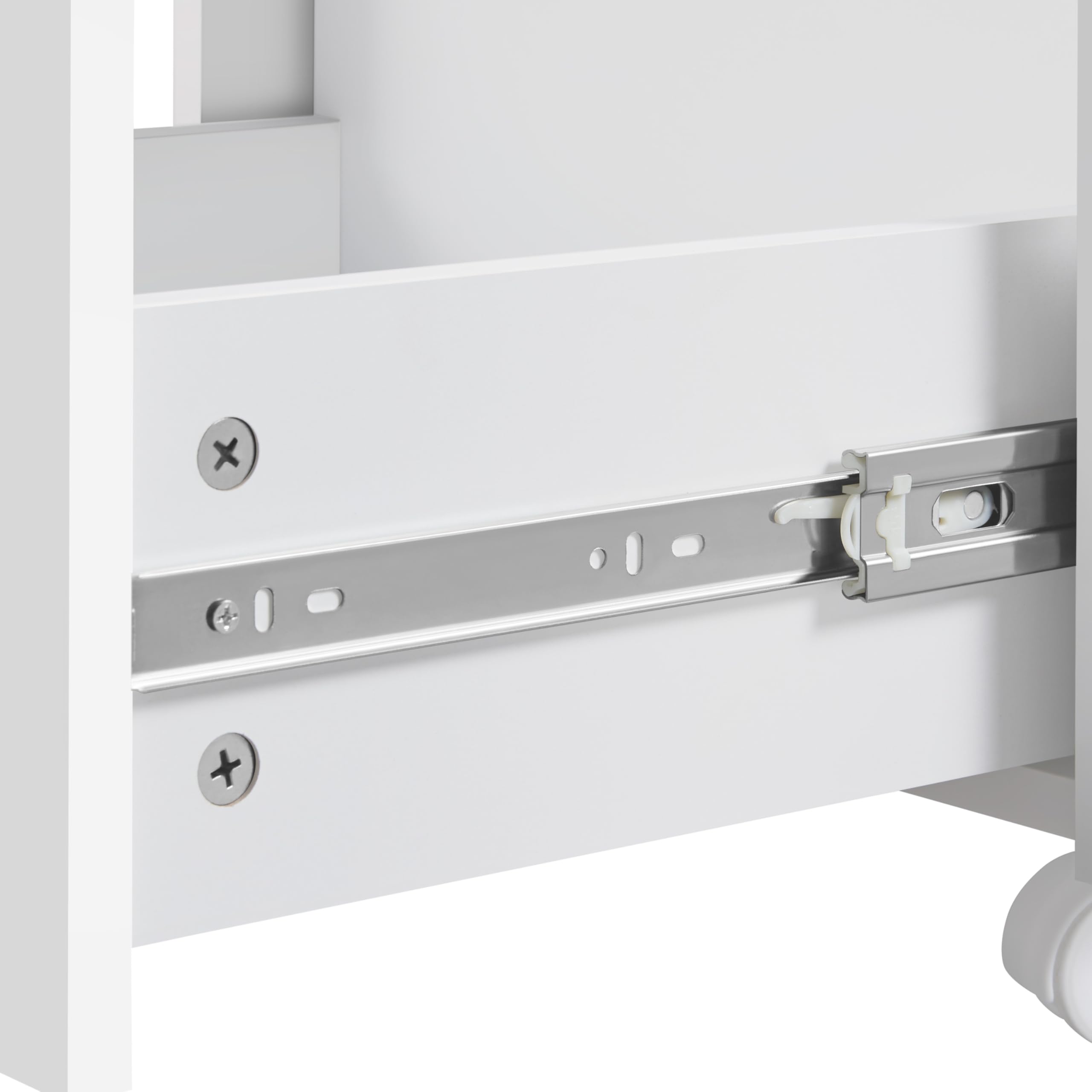 Yaheetech Rollcontainer, Aktenschrank, abschließbare Büroschrank mit Hängeregistratur und 2 Schubladen für Arbeitszimmer/Büro/Wohnzimmer Weiß