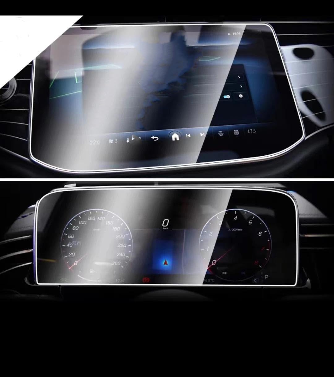 Auto GPS Navigation Center Touch Dashboard Gehärtetes Glas Screen Protector Film Für Für E-Klasse 2024 Displayabdeckung(Set)