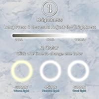 Vista 4 de Espejo retroiluminado ovalado de 32 x 24 pulgadas, brillo ajustable de 3 colores, retroiluminado, espejo de tocador ovalado iluminado para pared