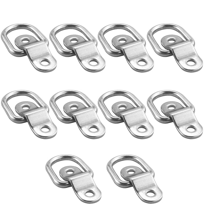 Buy TooTaci 10 Pack D Ring Tie Downs Anchor, 1/4” Stainless Steel Heavy