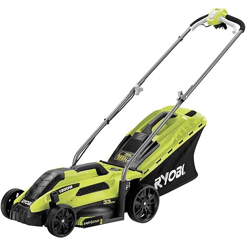 Tondeuse électrique RYOBI 1300W Coupe 33cm RLM13E33S - Bac de