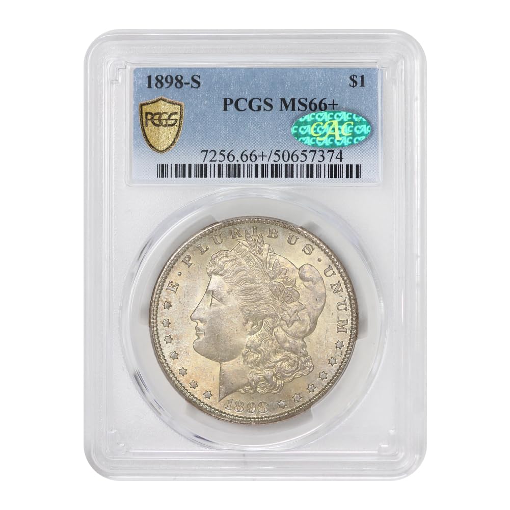 1898 S American Silver Morgan Dollar MS-66+ $1 PCGS/CAC MS66+ by MINT STATE GOLD – Silver