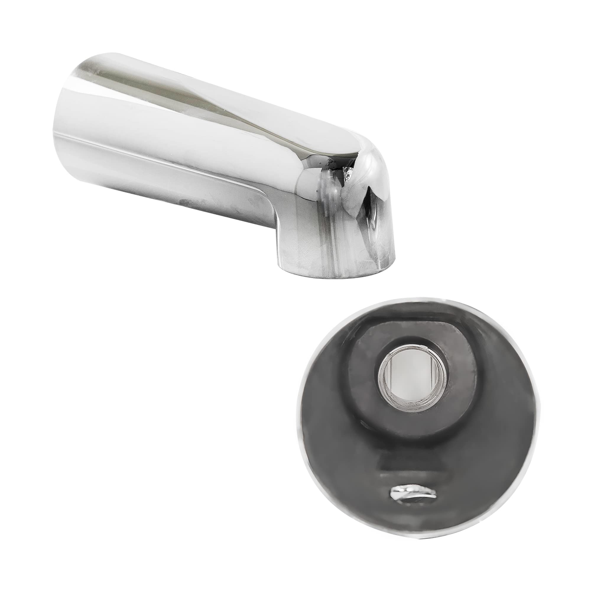 SENTO Silver Universal Heavy Durable Metal Bathroom Tub Spout Without Diverter, Heavy Duty Metal Bathtub Faucet Without Shower Diverter - 7 Inches 1/2" IPS Inside Thread, Polished Chrome