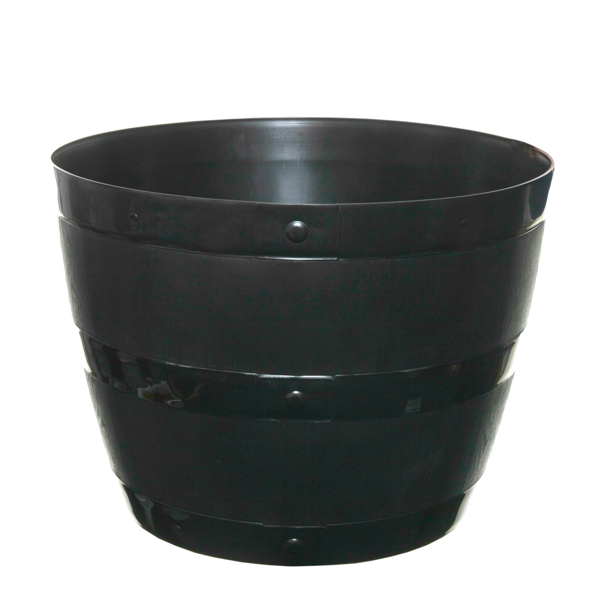 Whitefurze G0834BL 34cm Barrel Planter - Black