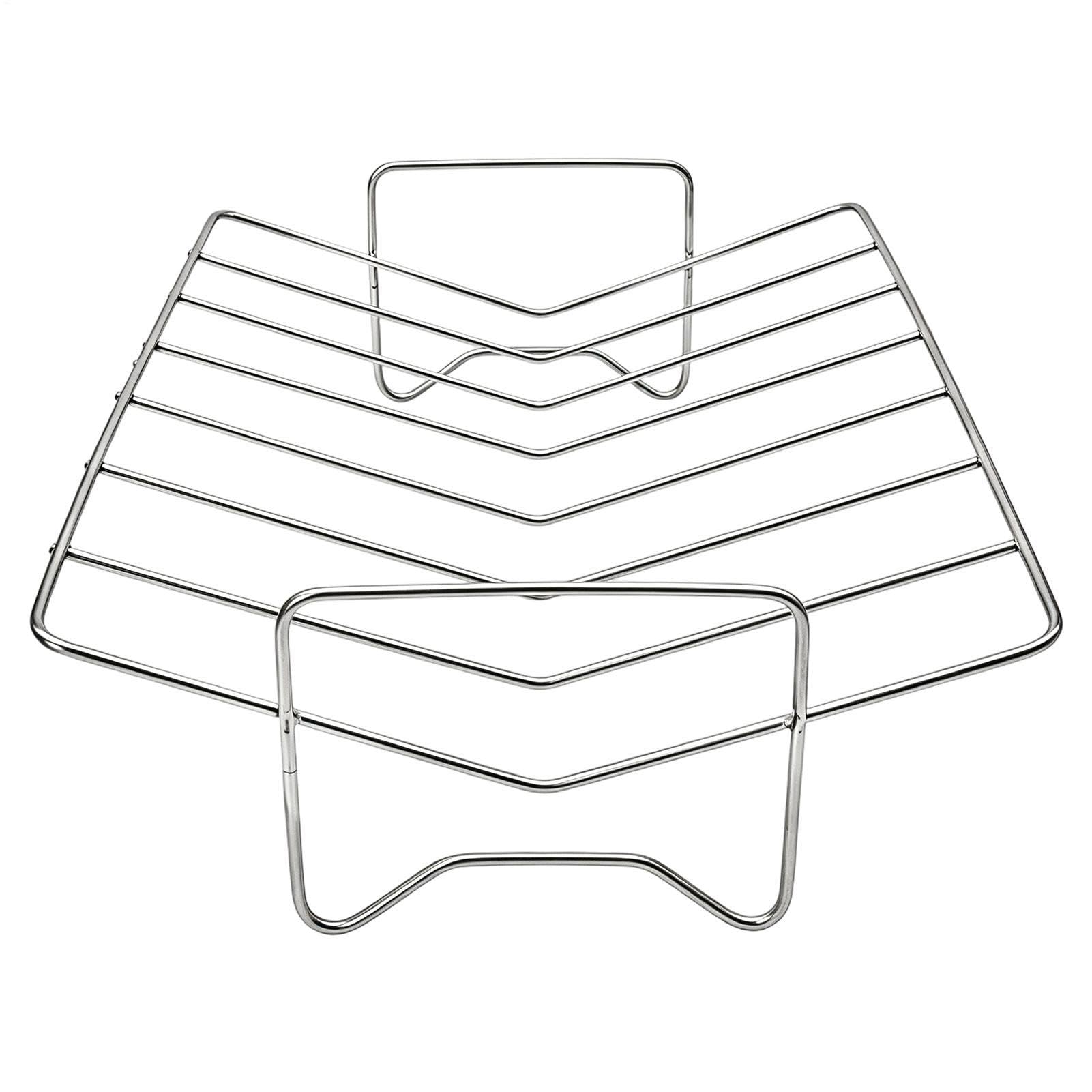 Soporte para costillas y cesta para barbacoa de acero inoxidable resistente al calor