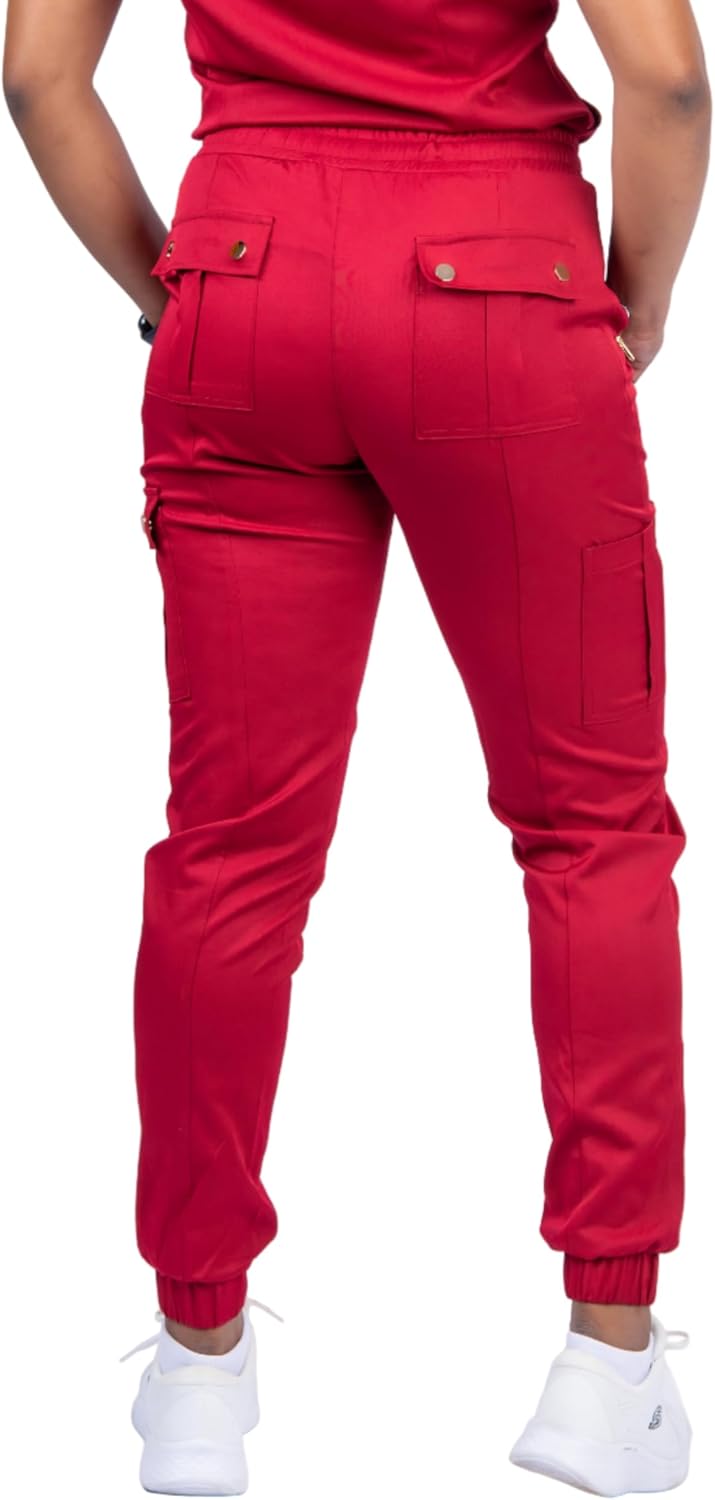 Angelique Six-Pocket Scrub Jogger Pant, Anti-Wrinkle, Ridiculously Soft Scrubs Bottoms for Women