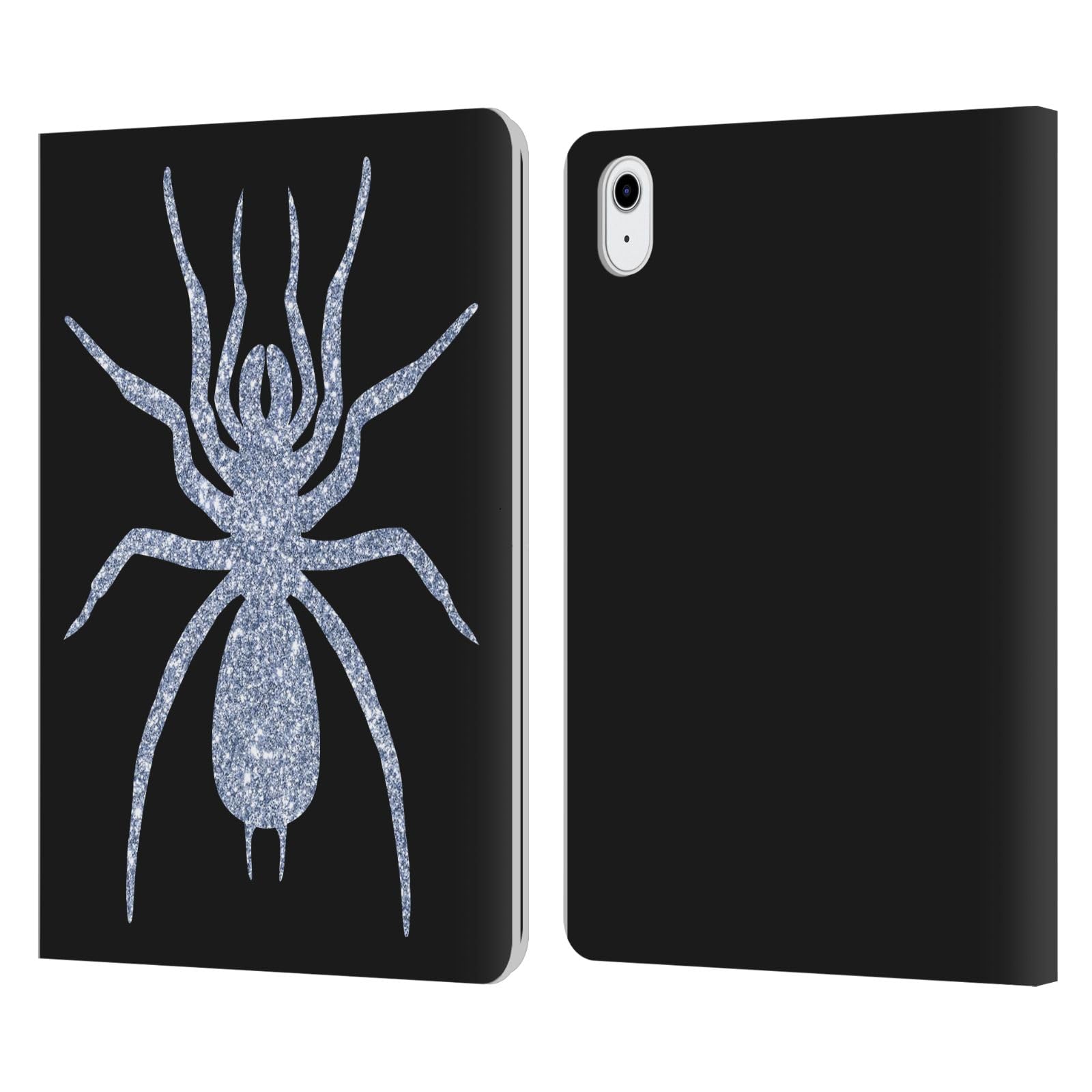 Funda de cuero tipo libro para iPad Air 2020 con broche de araña efecto purpurina Head Case Designs 7