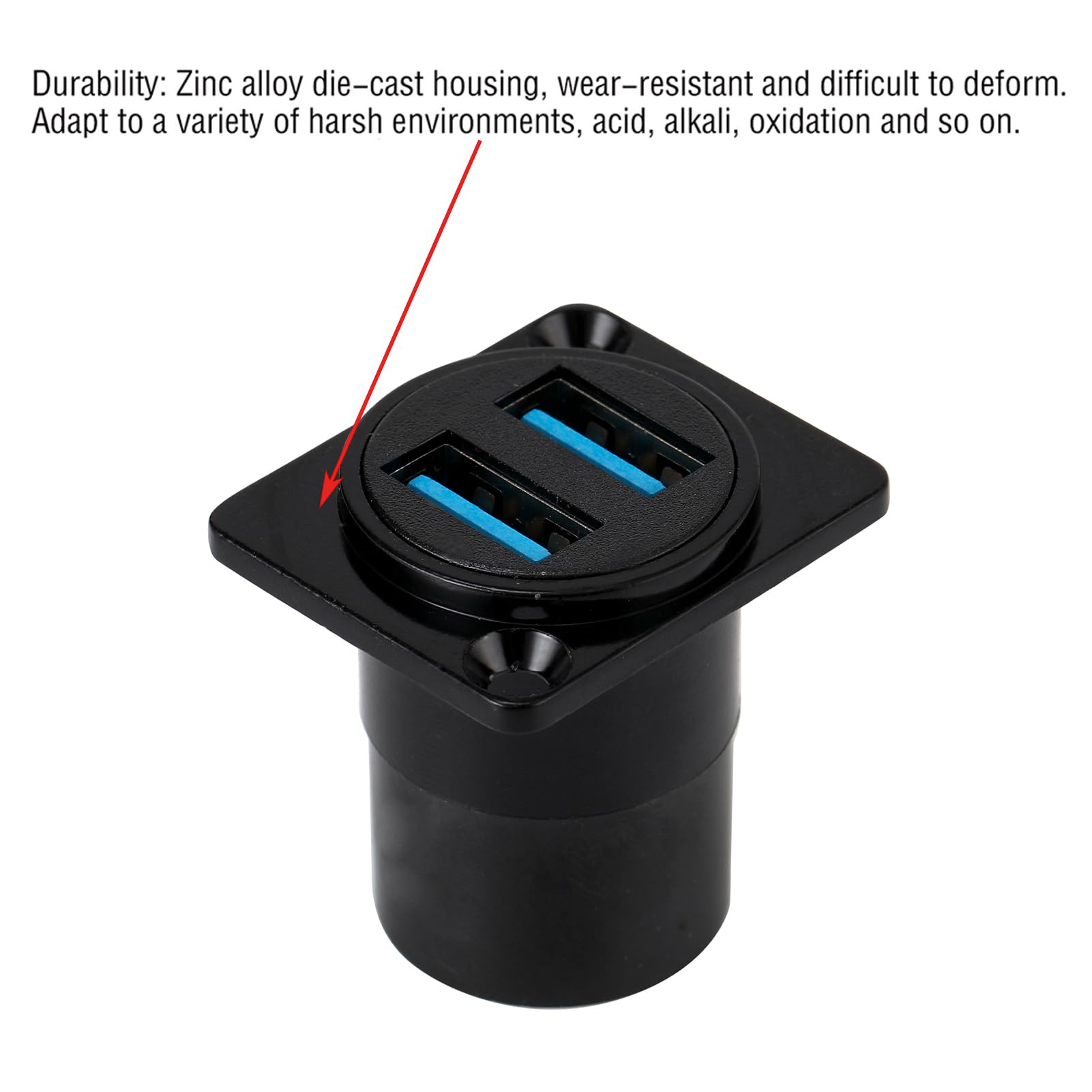 D Type USB3.0 Pass Through Panel Socket_PCM - View #3