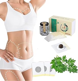 60Pcs Moxibustion Belly Button Stickers, Natural Wormwood Essence Pills and Belly Sticker，Wormwood Belly Button Stickers for Belly Button Care