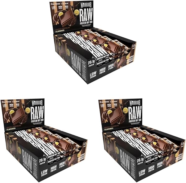Warrior RAW Protein Bars 12 x 75g – 20g High Protein Bar, Low Sugar High Fibre Oat Protein Flapjack – Protein Snacks, Meal Replacement Bars (Chocolate Brownie) - 5