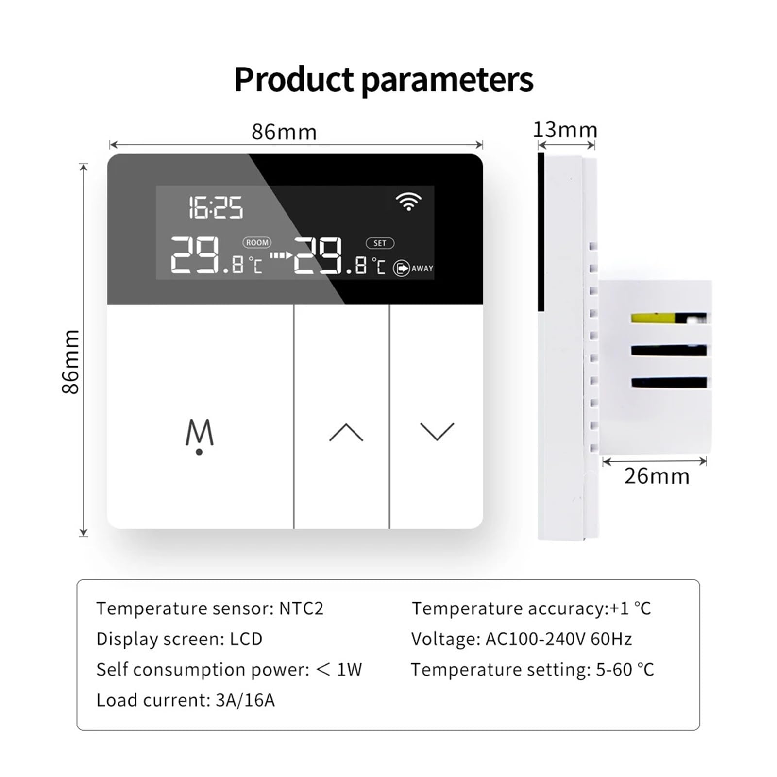 Termostat cyfrowy, inteligentny termostat podłogowy wyświetlacz LCD termoregulator do ciepłej podłogi 16A kolektor ogrzewania podłogowego niskie zużycie energii elektrycznej