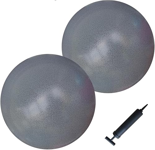 AppleRound Exercise Ball with Pump, 9-Inch Small for Pilates, Yoga, Core Stability - Choose Pack of 1 Ball + 1 Pump or Pack of 2 Balls + 1 Pump