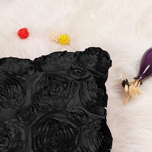 Miniatura 8 de PiccoCasa 2 fundas de almohada de flores 3D, funda de cojín decorativa romántica de satén, funda de almohada de rosas estéreo para cama, sofá, 16 x