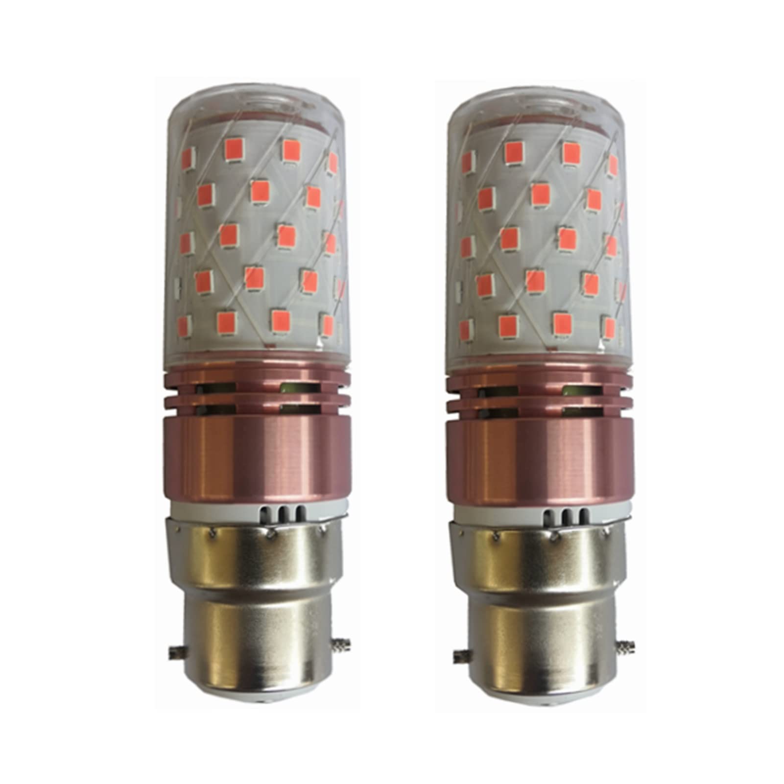 ANTYX 10W B22 Bayonet LED Bulb 12v 24v Low Voltage Corn Bulb Light 2835 SMD 60 LED AC/DC 12-40v for RV Camper Marine, Solar Energy Light And Grid 2-Pack (Color : Red)